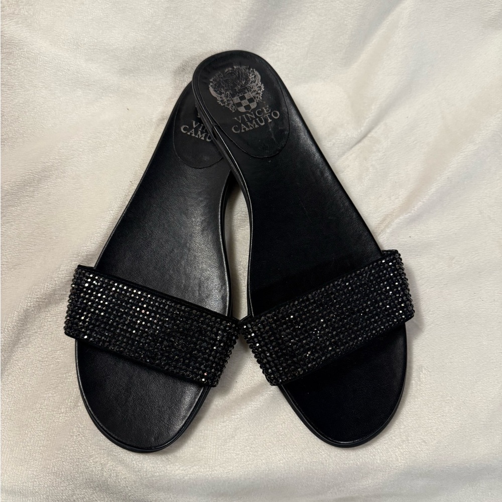 Vince Camuto Black Embellished Sandals - Picture 3 of 5